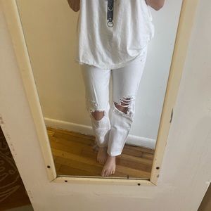 AGOLDE RIPPED WHITE JEANS